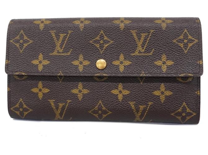 Louis Vuitton Porte Monnaie Credit Brown Cloth  ref.1375622