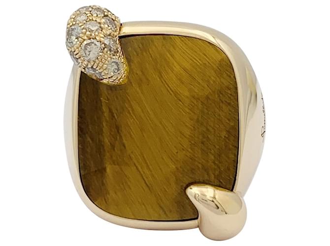 Pomellato "Ritratto" ring in pink gold, diamonds, upperr's eye.  ref.1375628