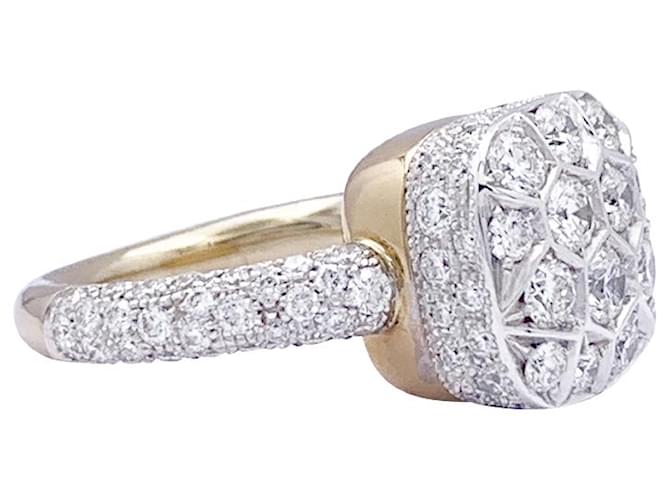 Pomellato "Nudo Maxi Solitaire" ring in pink gold, diamonds.  ref.1375631