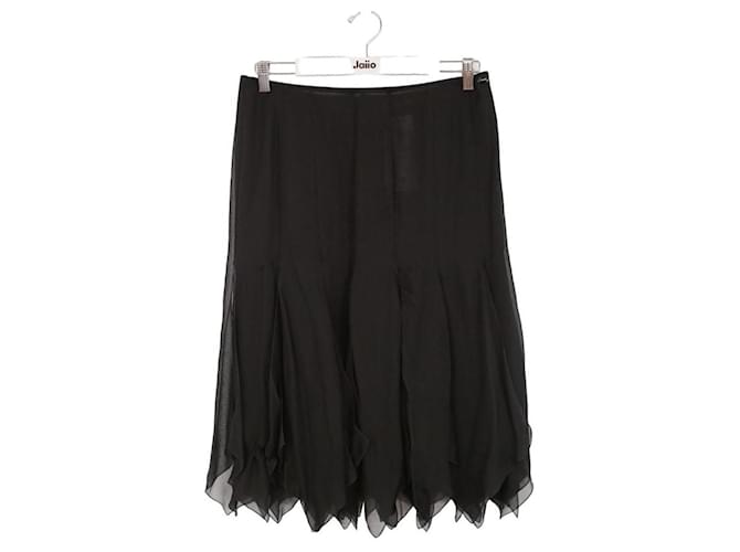 Chanel silk skirt Black  ref.1375636