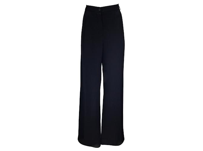 Autre Marque Pantaloni La Collection neri in crepe di seta Phoebe Nero  ref.1375679