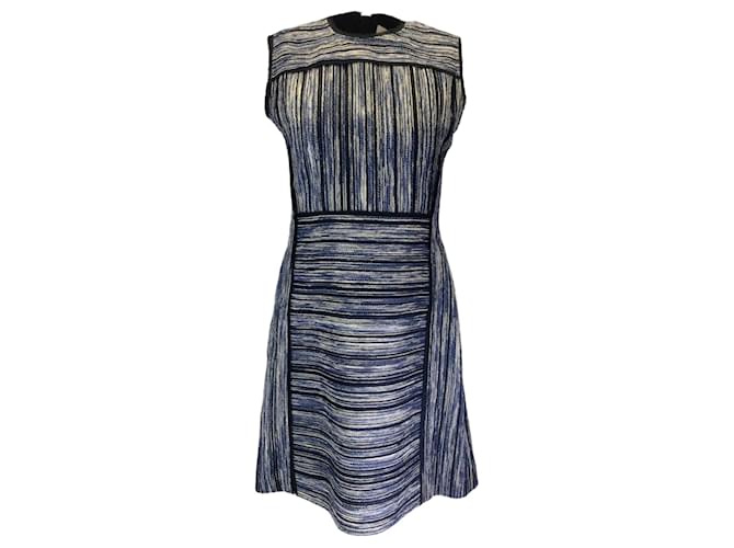 Autre Marque Jason Wu Blue / Black Multi Metallic Detail Woven Tweed Dress Cotton  ref.1375688