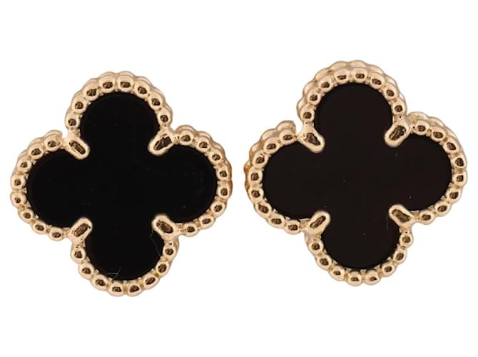 Van Cleef & Arpels Sweet Alhambra Onyx Earrings 750(YG) 3.1 g Yellow gold  ref.1375695