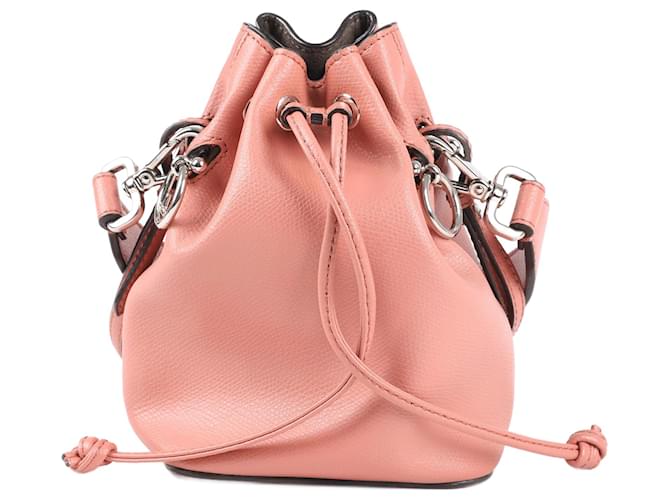 FENDI Calfskin Mini Mon Tresor 2Way Bucket Shoulder Bag in Pink 8BS010 Leather  ref.1375699