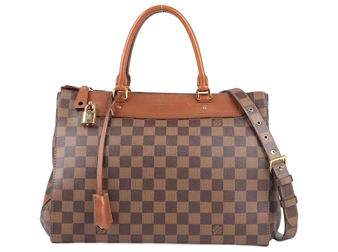 Louis Vuitton Damier Greenwich 2Way Handtasche in Braun N41337 Grün Leder  ref.1375700