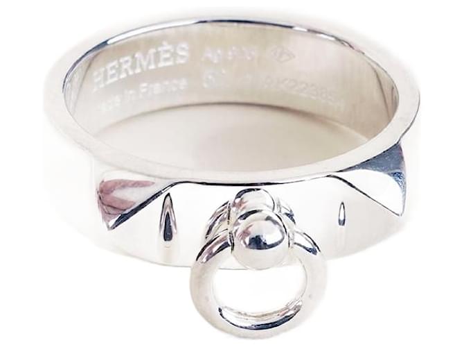 Hermès Collier De Chien Ring Silvery Silver  ref.1375714