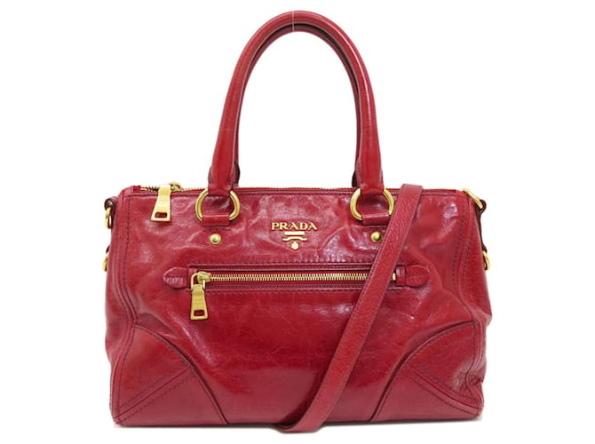 Prada Saffiano Cuir Rouge  ref.1375733