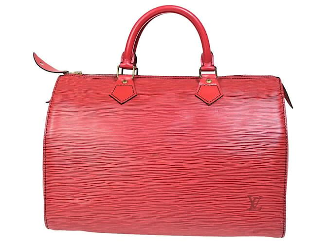 Louis Vuitton Speedy 30 Vermelho Couro  ref.1375737