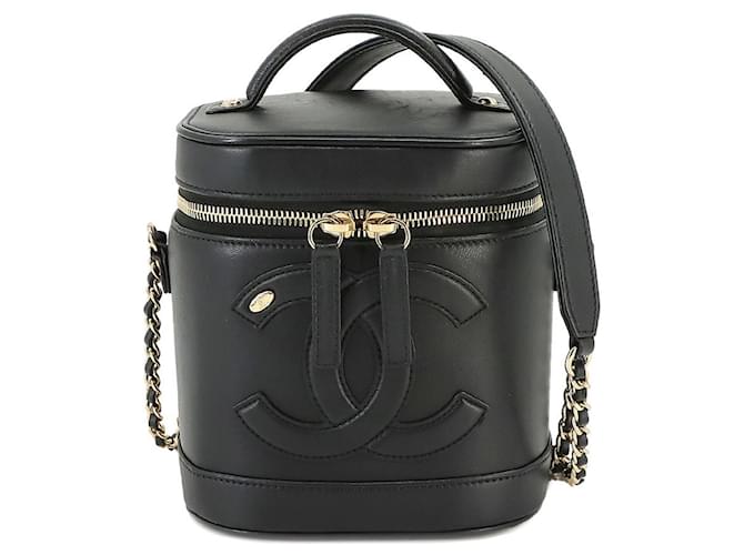 Chanel Vanity Negro Cuero  ref.1375848