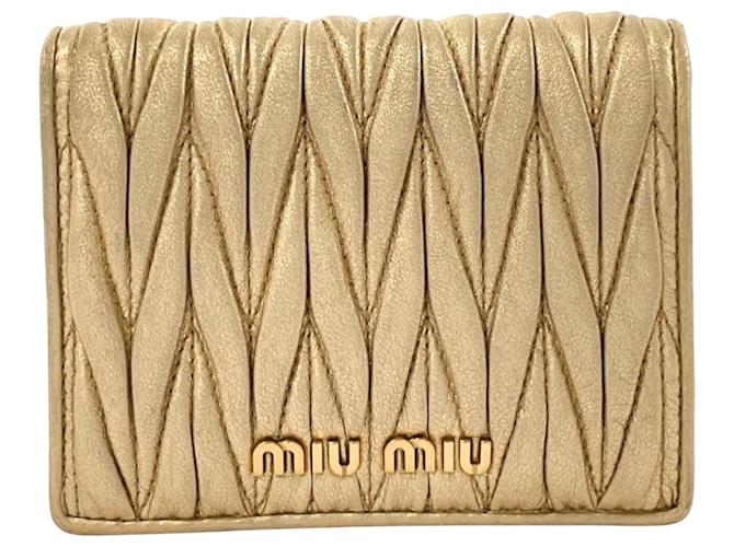 Miu Miu Matelassé Golden Leder  ref.1375915