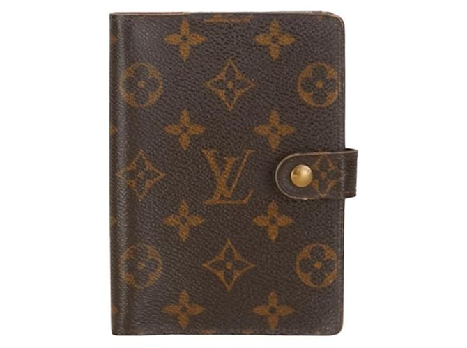 Louis Vuitton Agenda Cover Braun Leder  ref.1375920