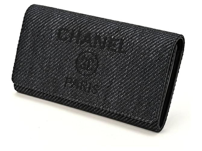 Chanel Deauville Negro Lienzo  ref.1375958