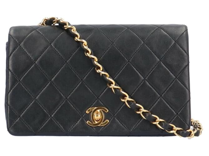 Wallet On Chain Chanel Wallet an der Kette Schwarz Leder  ref.1375968