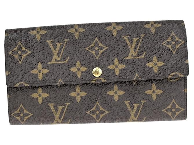 Louis Vuitton Portefeuille Castaño Lienzo  ref.1375969