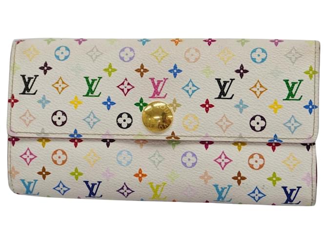 Louis Vuitton Portefeuille Sarah Branco Couro  ref.1376008