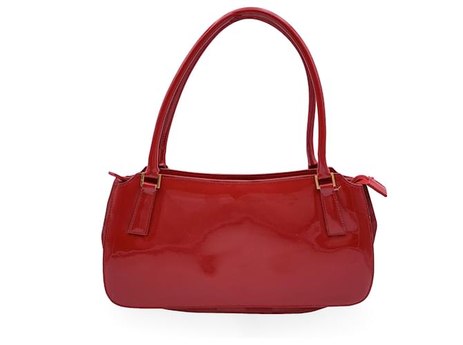 Autre Marque Bolsa de ombro vintage de couro envernizado vermelho Lei di Lancetti  ref.1376020