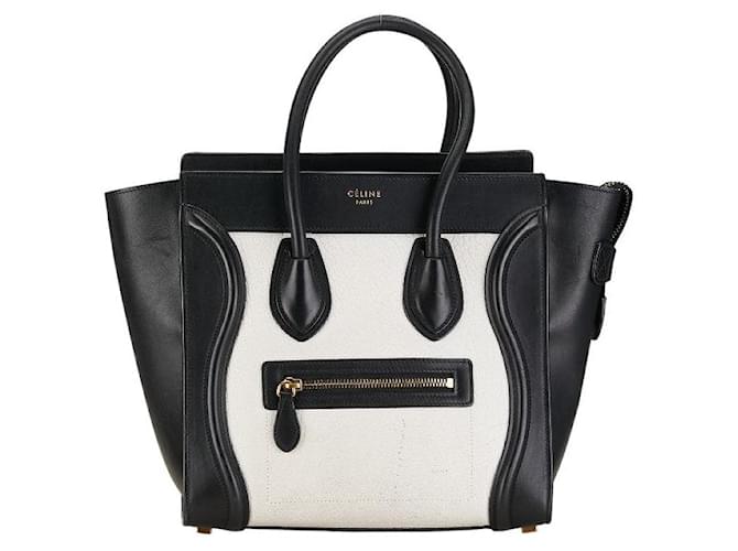 Céline Celine Leather Bicolor Luggage Tote  Leather Handbag in Good condition  ref.1376035