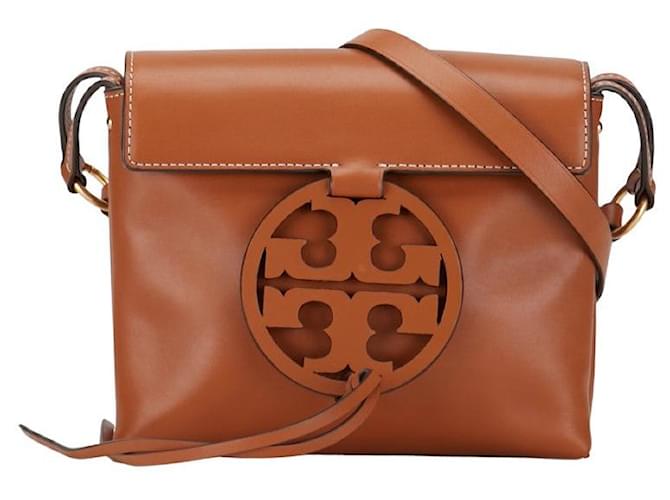 Tory Burch Leather Miller Logo Crossbody Bag Sac à bandoulière en cuir en excellent état  ref.1376045