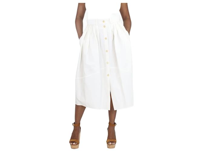 Chloé Saia midi creme com botões - tamanho UK 14 Cru Algodão  ref.1376069