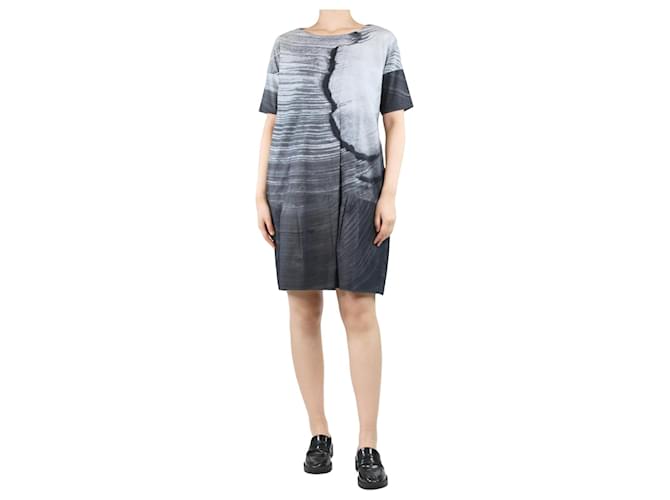 Marni Graues bedrucktes Midikleid – Größe UK 4 Baumwolle  ref.1376080