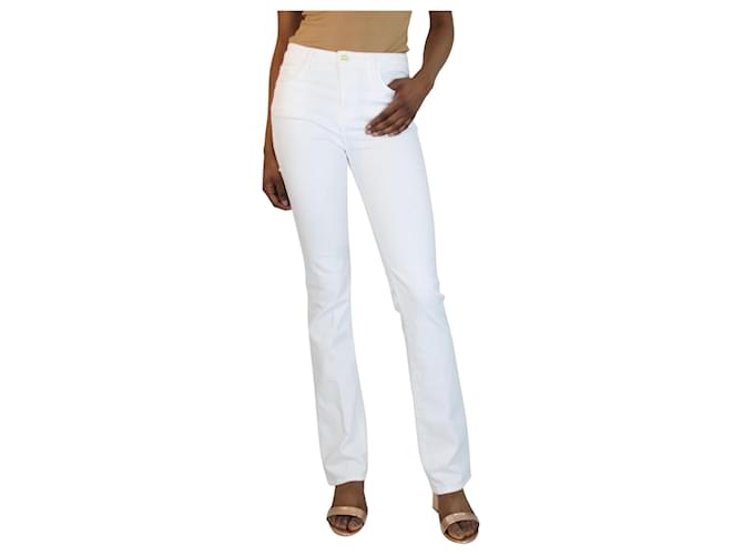 Frame Denim White le mini boot jeans - size UK 8 Cotton  ref.1376097