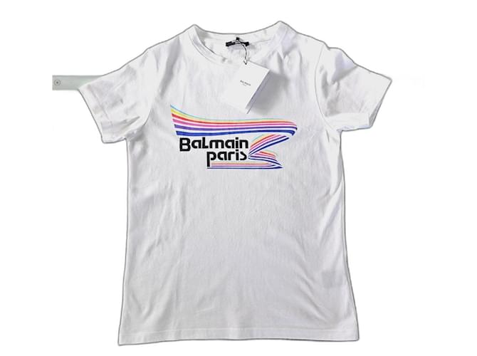 Balmain T-Shirt White Cotton  ref.1376113