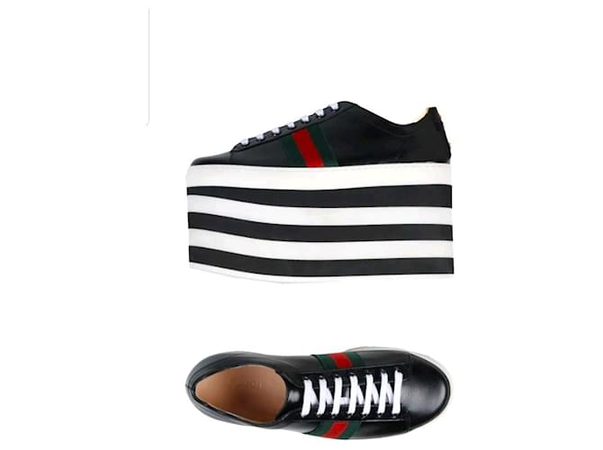 Sneaker Gucci Cuir Noir  ref.1376129
