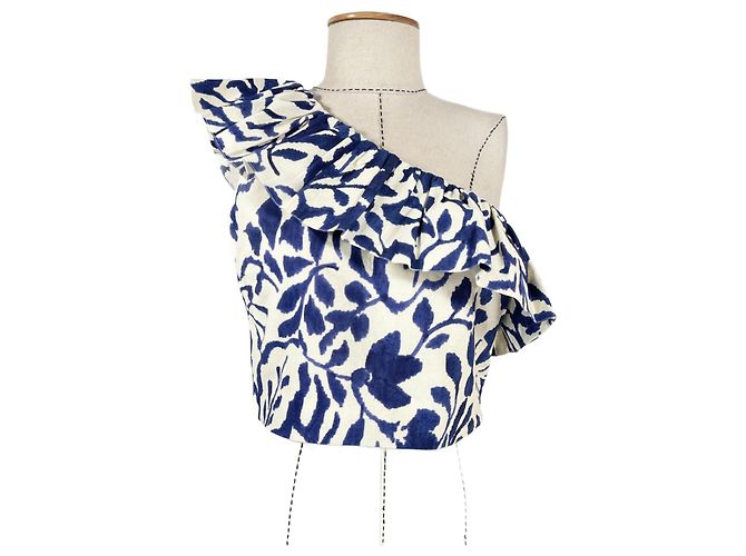 SéZane x Momoni Blusa Dari Blu Lino Cotone