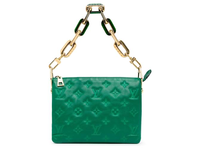 Louis Vuitton Green Monogram Embossed Coussin BB Leather  ref.1376162