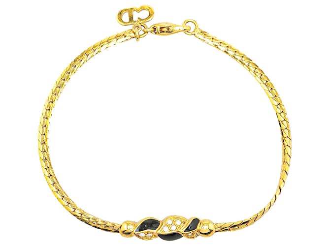 Bracelete Dior Gold Logo Charm Dourado Metal Banhado a ouro  ref.1376174