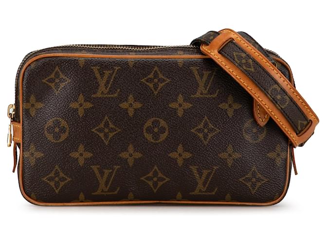 Louis Vuitton Brown Monogram Pochette Marly Bandouliere Castaño Lienzo  ref.1376188