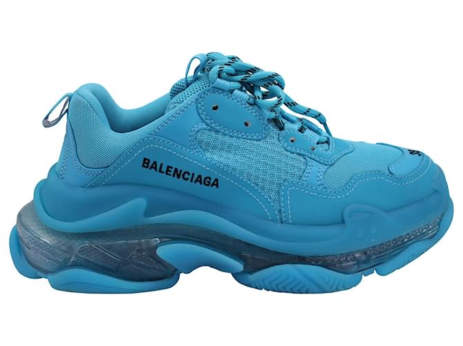 Zapatillas Balenciaga Triple S con suela transparente en poliuretano azul Plástico  ref.1376251