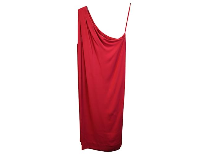 Vestido de un solo hombro Diane Von Furstenberg en poliéster rojo Roja  ref.1376279