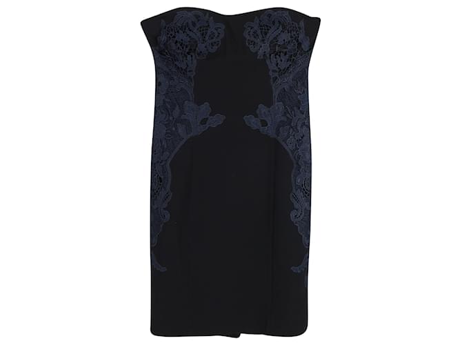 Diane Von Furstenberg Strapless Lace Detailed Dress in Black Triacetate Synthetic  ref.1376288