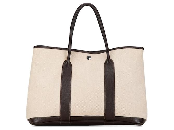 Hermès Borsa tote in tela Hermes Toile Garden Party PM in buone condizioni  ref.1376302