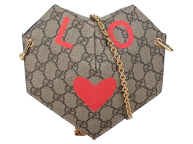 Gucci GG Supreme Small Heart Shoulder Bag Canvas Shoulder Bag 678131 in Excellent condition Cloth  ref.1376314