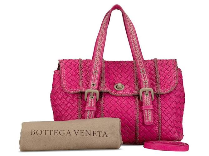 Bolsa de couro Bottega Veneta Intrecciato Bolsa de couro em bom estado  ref.1376315