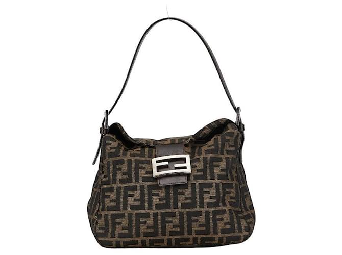 Fendi Zucca Canvas Mamma Baguette Sac à bandoulière en toile en bon état  ref.1376322