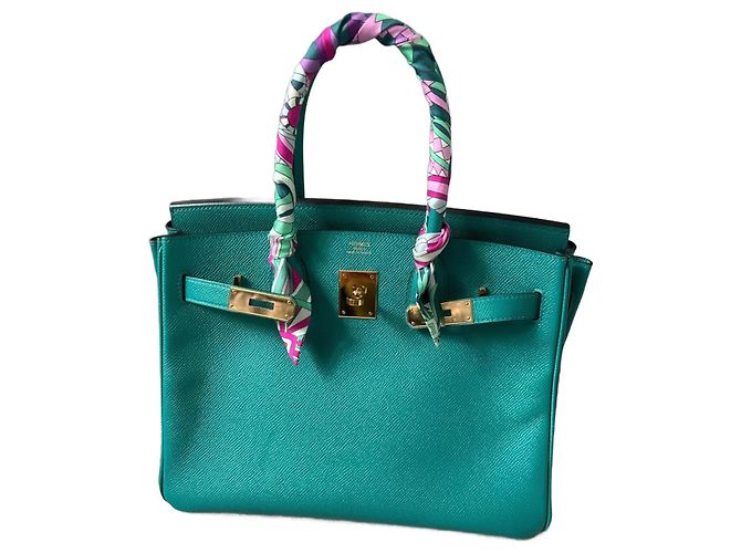 Sac à main Hermès Birkin 30 en cuir vert