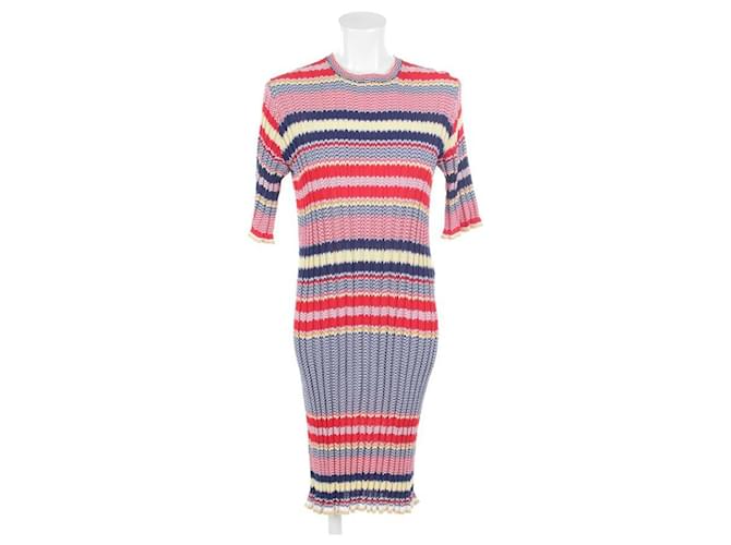Robe en tricot côtelé à rayures Céline Viscose Elasthane Multicolore  ref.1376346