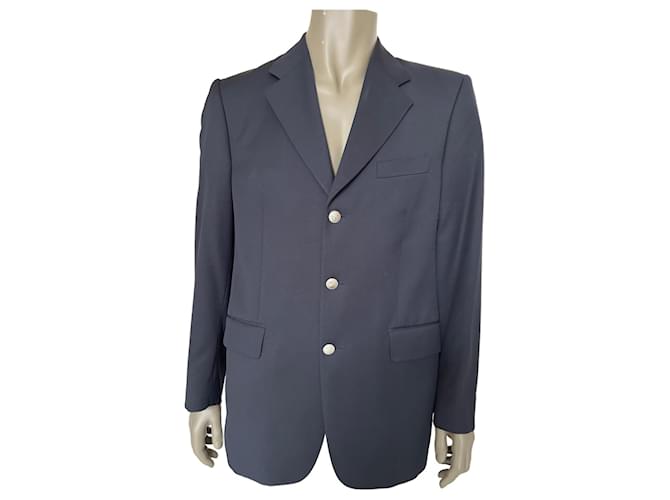 Yves Saint Laurent Costumes Laine Bleu Marine  ref.1376378