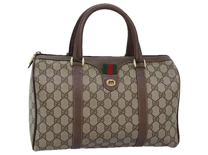 Bolso de mano GUCCI GG Supreme Web Sherry Line PVC Beige Rojo 000904 2007 Auth 73866 Roja  ref.1376381