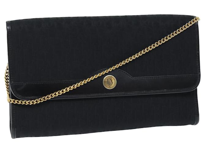 Christian Dior Trotter Canvas Chain Shoulder Bag Black Auth yk12202  ref.1376385