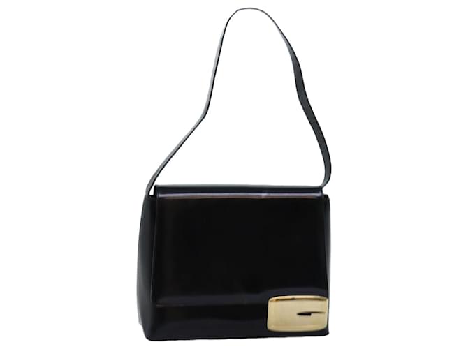 GUCCI Shoulder Bag Enamel Black 001 3444 1812 Auth am6154  ref.1376397