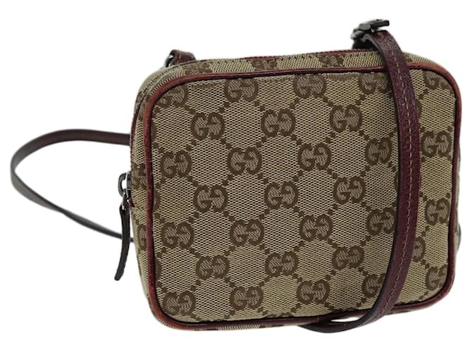 GUCCI GG Canvas Schultertasche Beige 120975 Auth 73652  ref.1376400