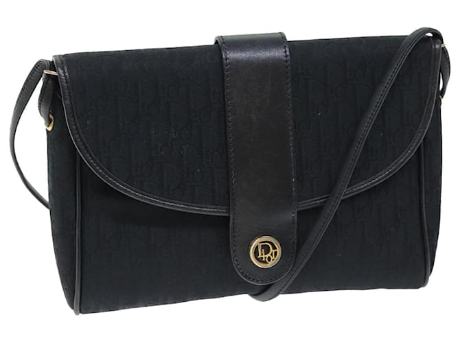 Christian Dior Trotter Canvas Shoulder Bag Black Auth yk12078 Cloth  ref.1376418