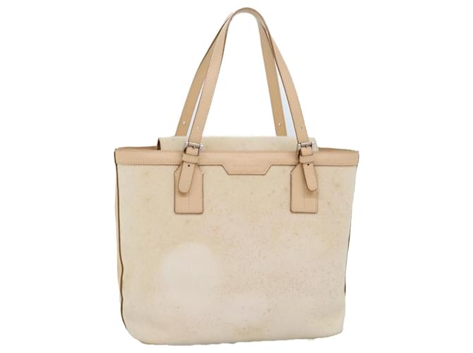 BURBERRY Sac à Main Toile Beige Auth ti1704  ref.1376437