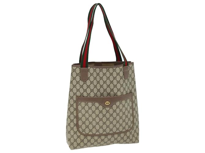 GUCCI GG Supreme Web Sherry Line Sac cabas PVC Beige Rouge 002 58 6487 Auth yk12337  ref.1376467
