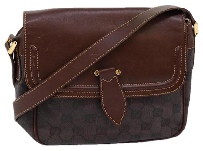 Bolsa de ombro em lona GUCCI GG marrom 007 256 0084 Autenticação 73658  ref.1376483