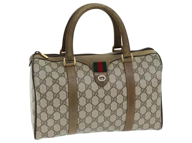 GUCCI GG Supreme Web Sherry Line Hand Bag Beige Red Green 116 02 007 Auth 73724  ref.1376485